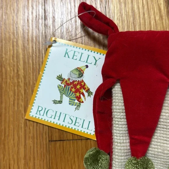 Brand New Needlepoint Christmas Stocking with Girl Frog - Picture 2 of 8